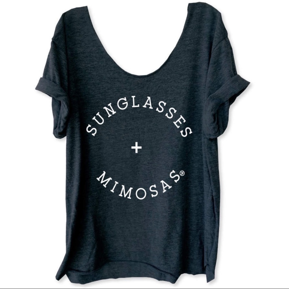 Sunglasses and Mimosas Off-Shoulder Tee - Picture 1 of 6
